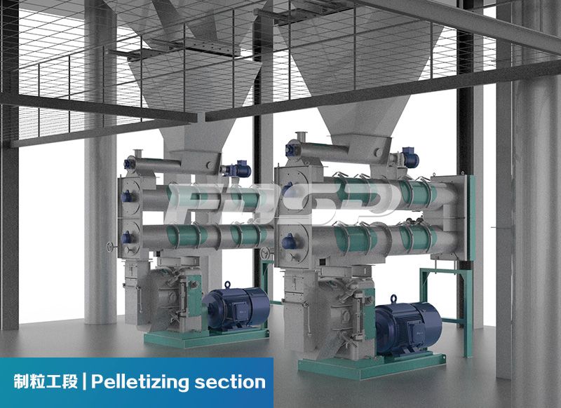 Dual-line SZLH420(20tph) poultry and livestock feed production line