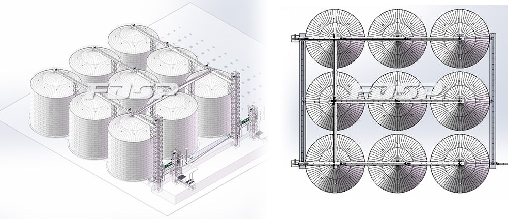 9-6000T Corn Steel Silo Project in Feed Industry