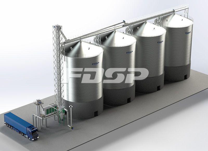 Oil industry 4-2000T soybean steel silo storage project