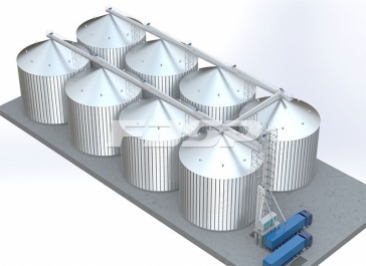 8-4000T Corn Silo Storage Project in Grain Industry