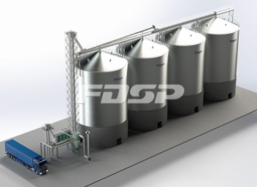 Oil industry 4-2000T soybean steel silo storage project