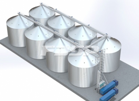 8-4000T Corn Silo Storage Project in Grain Industry